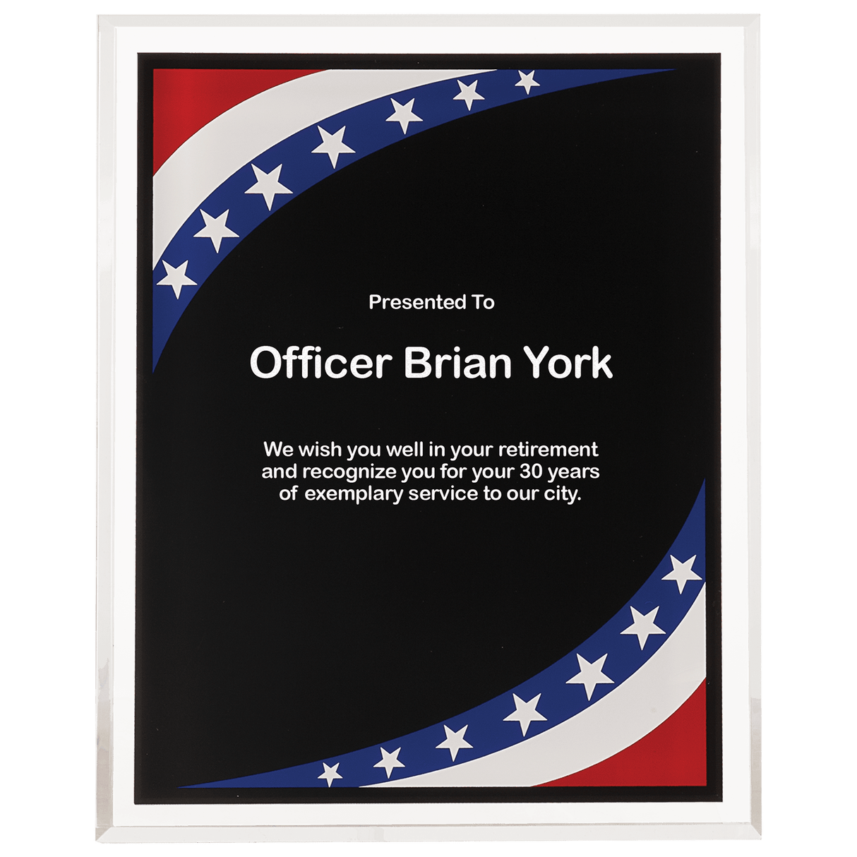 Stars & Stripes Border Clear-Plaque Acrylic