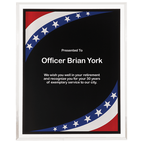 Stars & Stripes Border Clear-Plaque Acrylic