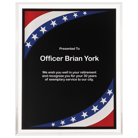 Stars & Stripes Border Clear-Plaque Acrylic