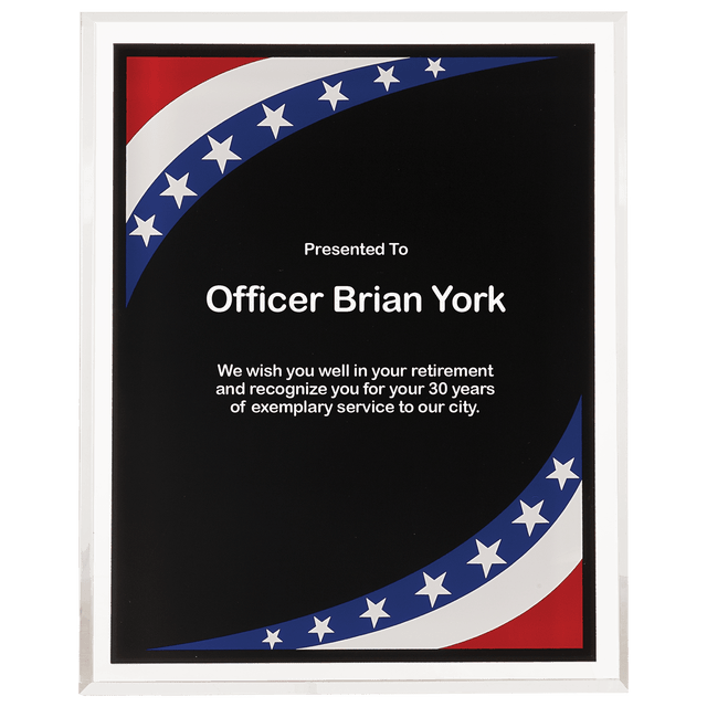 Stars & Stripes Border Clear-Plaque Acrylic
