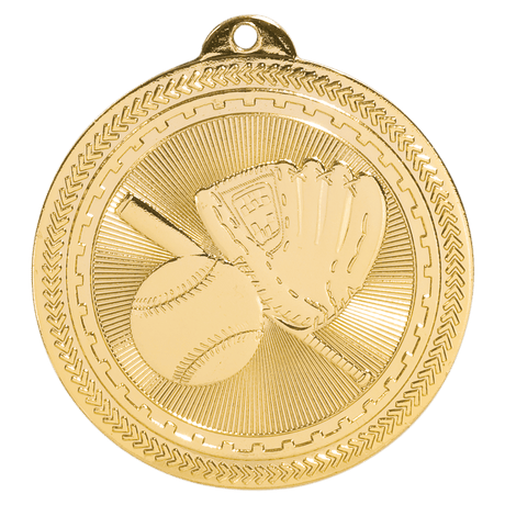 Baseball/Softball BriteLazer Medal-Gold 2"