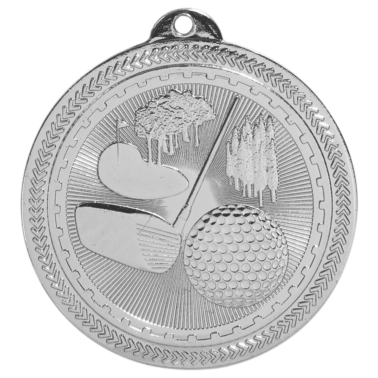 Golf BriteLazer Medal-Silver 2"