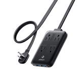 Black Anker 8-in-1 20W charging station with multiple ports for charging devices simultaneously.