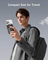 Anker 633 Magnetic Battery charging accessory in black, showing a sleek compact design for magnetic phone charging.