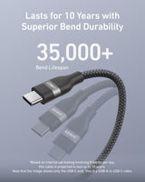 Anker black 6-foot USB-A to USB-C upcycled braided charging cable on a white background
