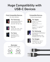 Black Anker USB-A to USB-C braided cable, 6 feet long, showing durable upcycled design and secure connectors.