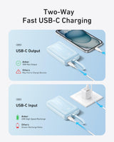Anker Zolo Power Bank with 10,000mAh capacity and 30W output, featuring a built-in 5.4-inch USB-C cable in black.