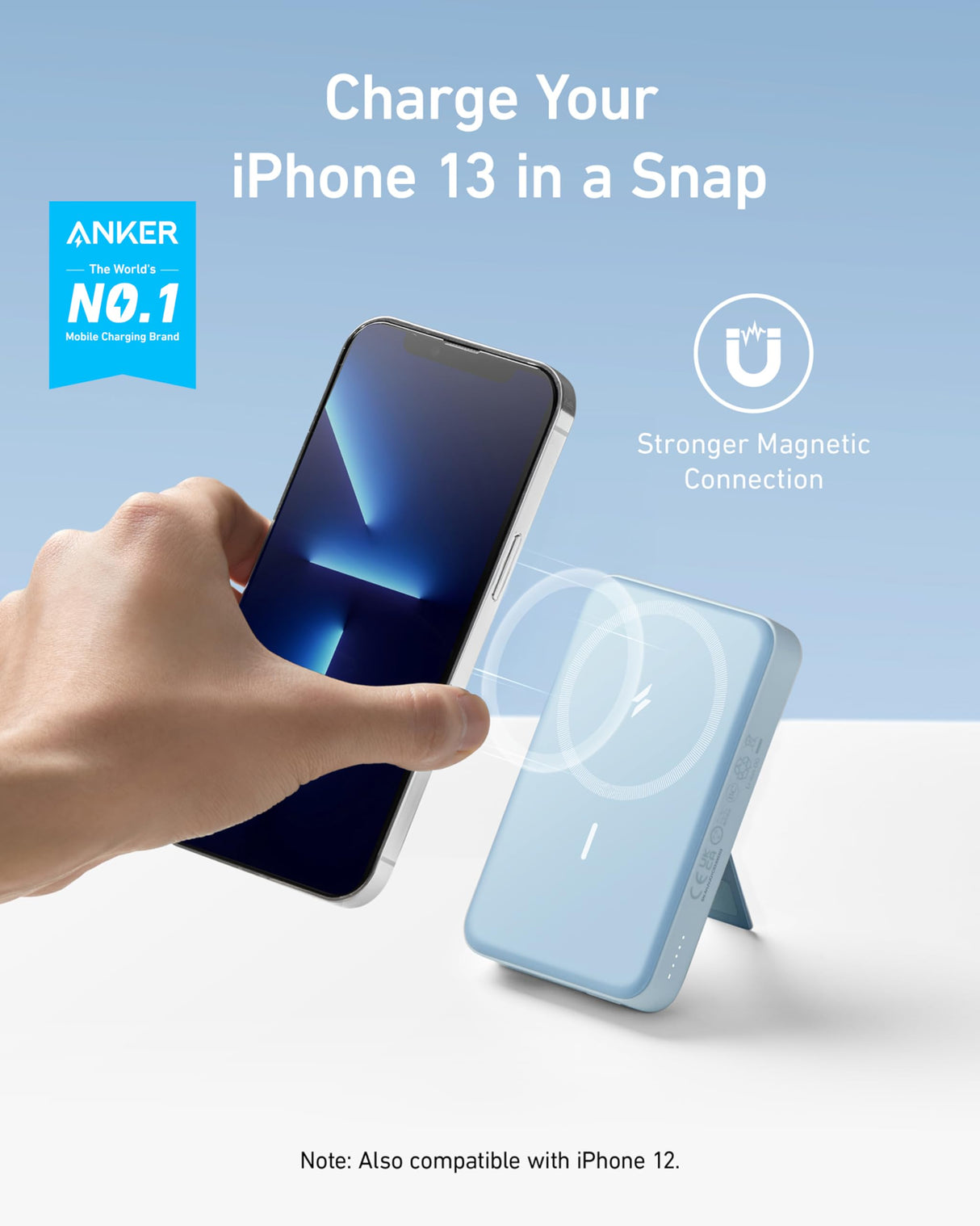 Blue Anker 633 Magnetic Battery charging accessory with magnetic connection and compact design, designed for portable power.