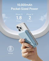 Blue Anker 633 Magnetic Battery for charging, featuring a sleek design and magnetic connector for easy attachment.