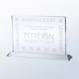 Starfire Clear Glass Horizontal Rectangle w/ Base premium recognition award