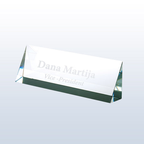 Optic Crystal Nameplate premium recognition award