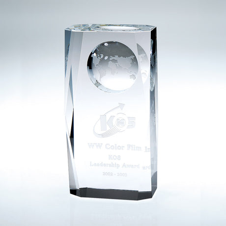 Beveled Globe Column premium recognition award
