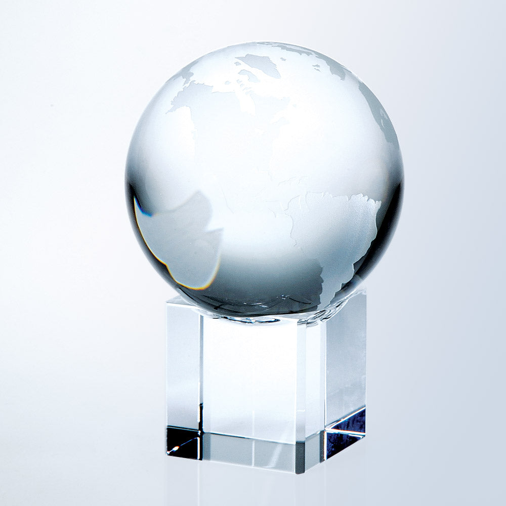 World Globe w / Cube Base premium recognition award
