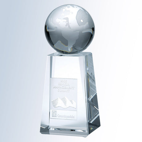 World Globe w / Tapered Column Base premium recognition award