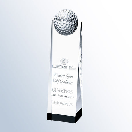 Optical Crystal Golf Ball Tower premium recognition award