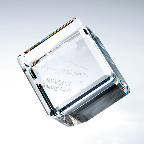 Beveled Diamond Cube premium recognition award