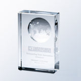 Beveled Globe Block premium recognition award