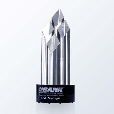 Executive Diamond Award - Black Crystal Round Base premium recognition award