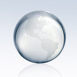 Clear Ocean World Globe - Flat Bottom premium recognition award
