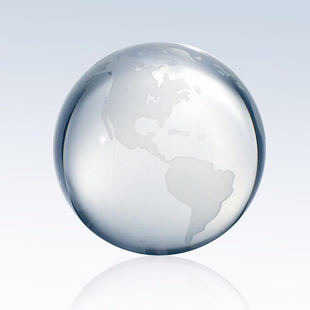 Clear Ocean World Globe - Flat Bottom premium recognition award