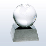 Clear Ocean Globe w/ Aluminum Base premium recognition award