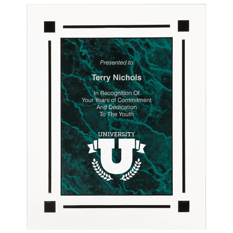 Green Marble Acrylic Clear-Plaque