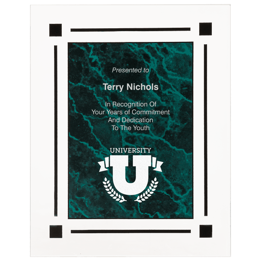Green Marble Acrylic Clear-Plaque