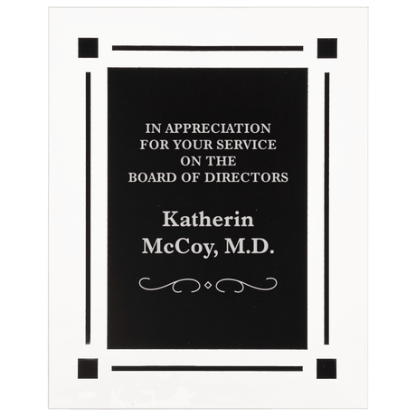 Solid Black Acrylic Clear Plaque