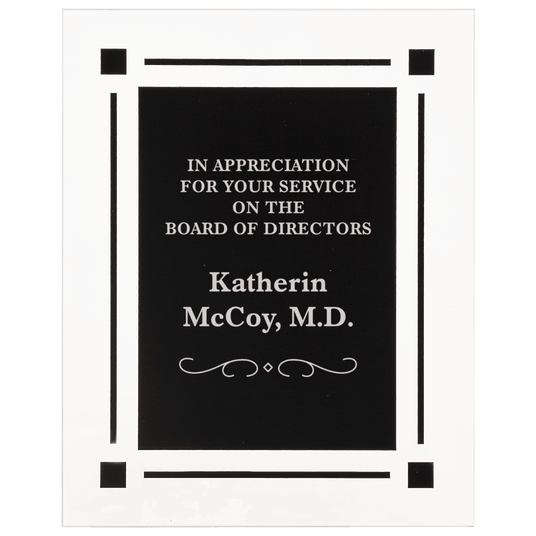 Solid Black Acrylic Clear Plaque