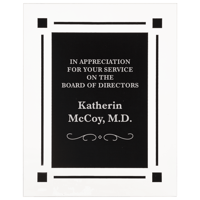 Solid Black Acrylic Clear Plaque