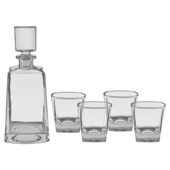 740 ML Polar Camel Tequila Decanter with 4-8 oz. Rectangle Rocks Glasses