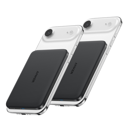 Anker Nano Power Bank 5K with MagGo, slim portable charger for smartphones and devices, shown in black with USB port visible.