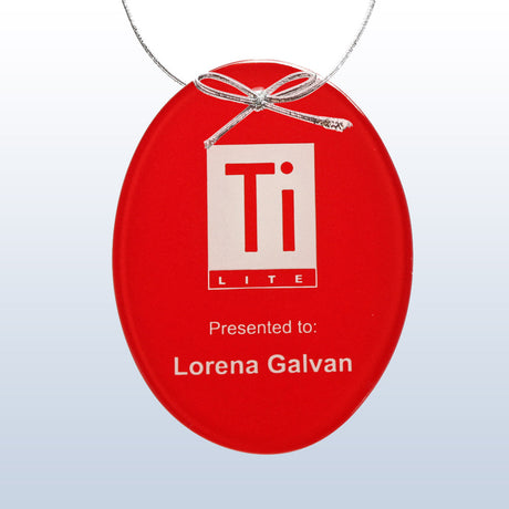Color Oval Ornament Red premium recognition award