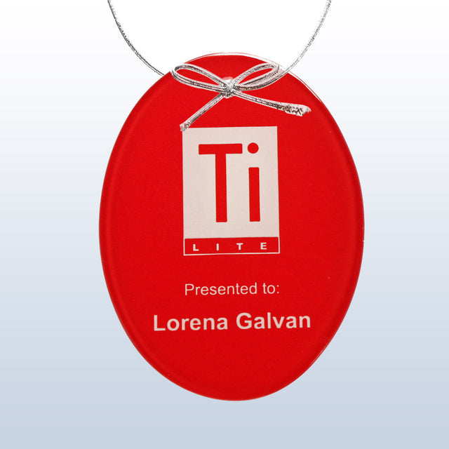 Color Oval Ornament Red premium recognition award