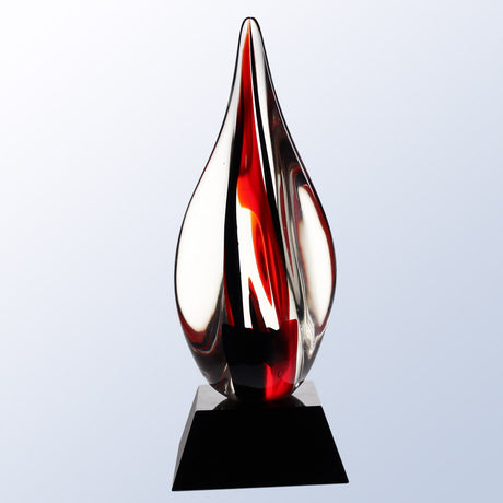 Red Contemporary W/ Black Crystal Base premium recognition award