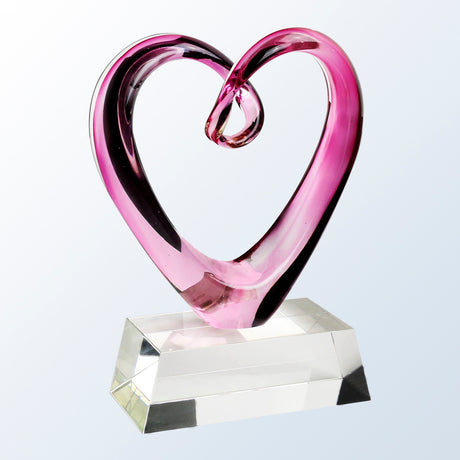 Compassionate Heart w/ Crystal Base premium recognition award