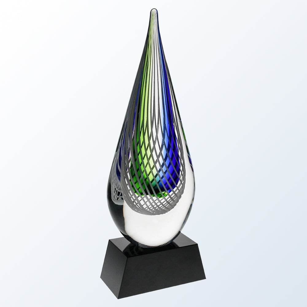 Blue Swirl with black base premium recognition award
