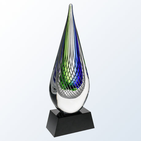 Blue Swirl with black base premium recognition award