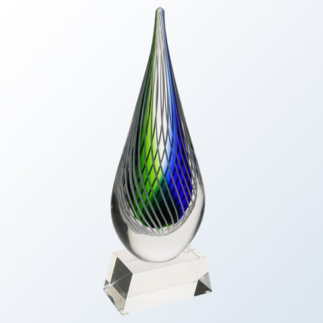Blue Swirl with clear base premium recognition award