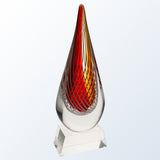 Red Swirl with clear base premium recognition award