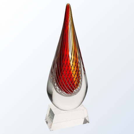 Red Swirl with clear base premium recognition award