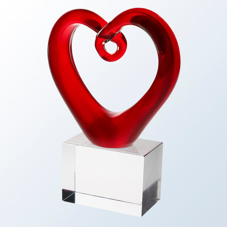 Red Heart w/ Clear Base premium recognition award