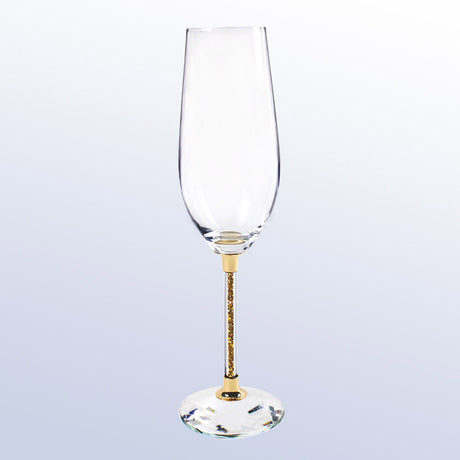 Gold Wedding Champagne Flute Set 9-1/2"H premium recognition award