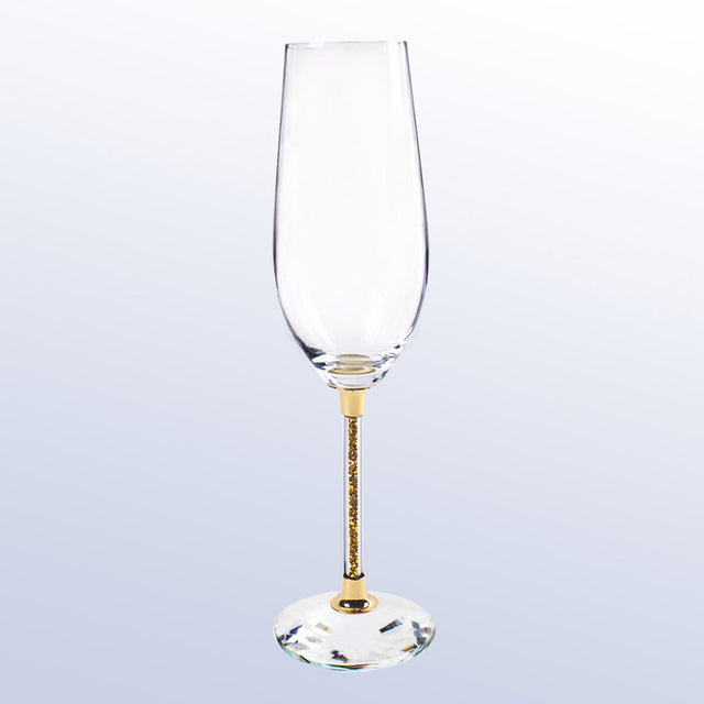 Gold Wedding Champagne Flute Set 9-1/2"H premium recognition award