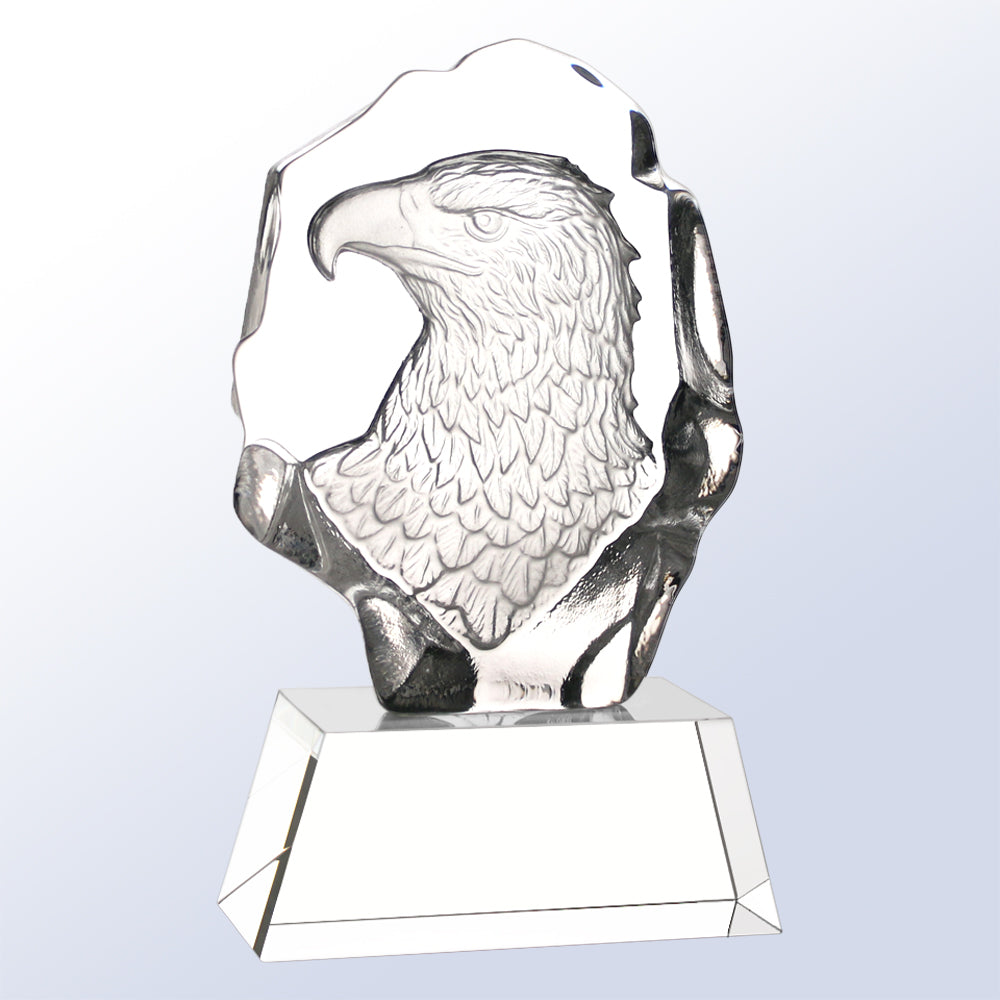 Eagle Portrait with Clear base premium recognition award