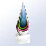 Blue/Green Teardrop Award premium recognition award