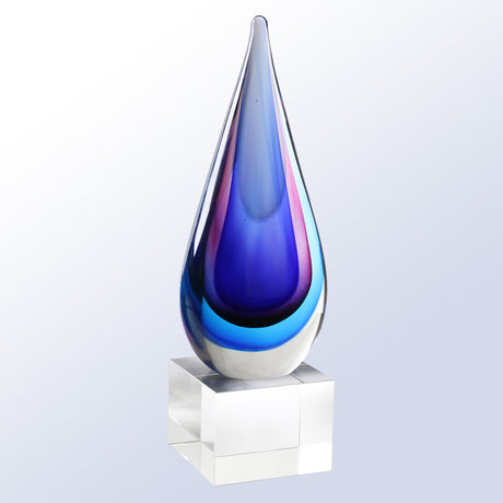 Blue/Pink Teardrop Award premium recognition award