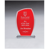 Tidal Series Painted Background Glass Award in red