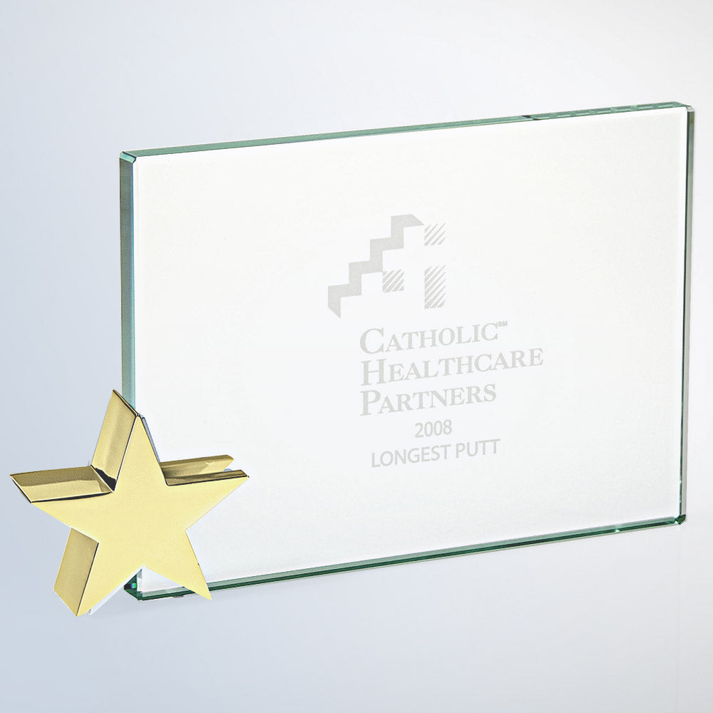 Achievement Award W/ Brass Star Holder premium recognition award