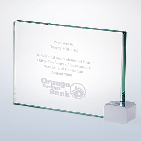 Achievement Award W/ Chrome Rectangle Holder premium recognition award